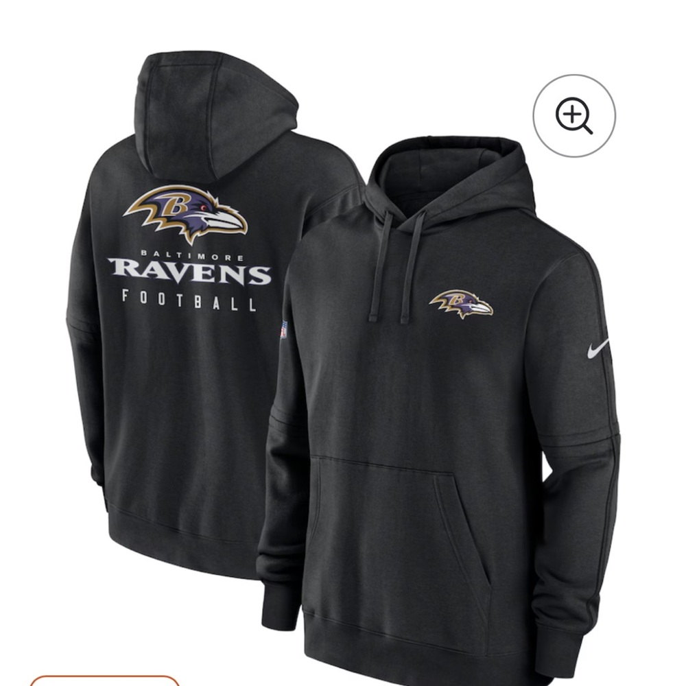 ISO Baltimore Ravens Nike Sideline Club Fleece Pullover Hoodie - Black